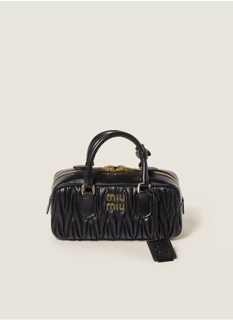 MIU Arcadie Top Handle Bag in Matelassé Nappa Leather Crossbody Shoulder