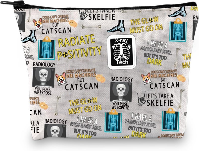 XYANFA Radiology Tech Cosmetic Bag X-Ray Radiology Gift Future X-Ray Tech Gift Radiology Doctors Gift Cosmetic Bag (RADIOLOGY YOU POSE)