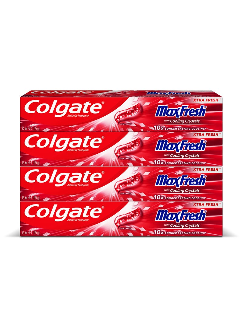 Colgate Max Fresh Spicy Fresh Toothpaste  Pack of 4 - Image 1