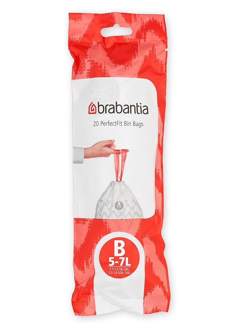 Brabantia PERFECTFIT BIN BAGS Code B (5-7 litre), 10 Rolls with 20 Bags (200 Bags), White - pzsku/Z212F84F0FCCEEAC84BC5Z/45/_/1718901089/7bca69d9-fe72-42a4-a133-b532b7f60aea