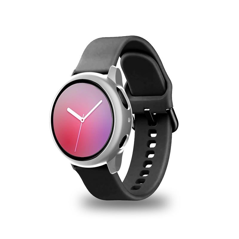 Galaxy Watch Active 2 Case: White Ultra-Thin PC & Tempered Glass Protector - Full Shockproof Scratch Protection HD Clarity for Samsung Galaxy Watch Active 2 - Image 1