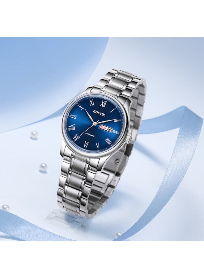 Ebohr Men's Automatic Mechanical Watch With Date, Stainless Steel Band, National Brand, Couple's Gift For Birthday, Qixi Festival, Valentine's Day - Image 2