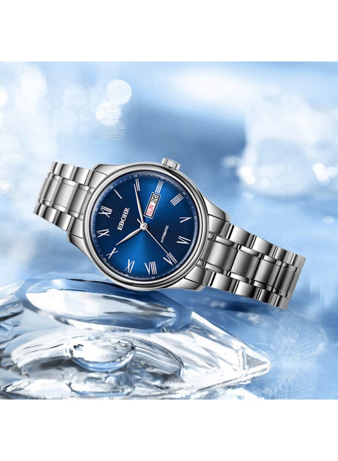 Ebohr Men's Automatic Mechanical Watch With Date, Stainless Steel Band, National Brand, Couple's Gift For Birthday, Qixi Festival, Valentine's Day - Image 3