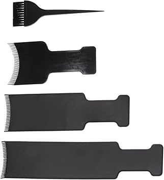 Lurrose Hair Dye Board and Brush 4pcs Balayage Board and Brush Set 3pcs Flat Comb Board Balayage Highlights Boards and Hair Coloring Brush for Barber Home Salon - Image 4