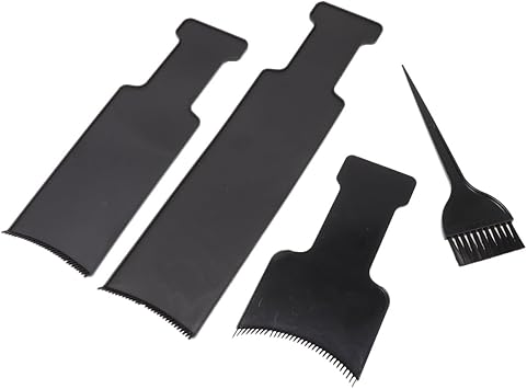 Lurrose Hair Dye Board and Brush 4pcs Balayage Board and Brush Set 3pcs Flat Comb Board Balayage Highlights Boards and Hair Coloring Brush for Barber Home Salon - Image 5