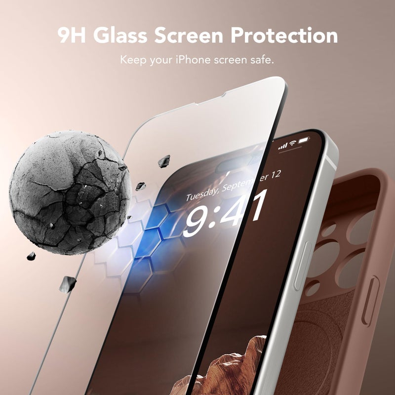SuydanBox Magnetic for iPhone 14 Pro Max Case, Compatible with MagSafe, [Full Camera Protection][Screen Protector] Silicone Shockproof Protective Phone Case for iPhone 14 Pro Max 6.7", Brown - Image 4