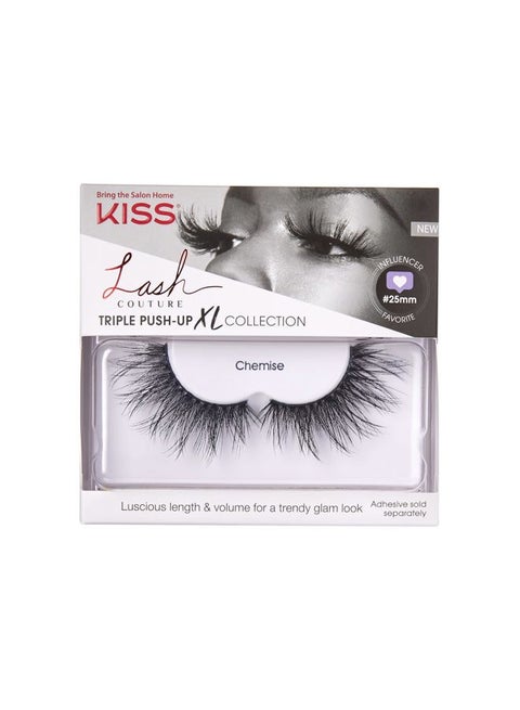 Lash Couture Triple Push Up XL Collection False Eyelashes, 3D Volume in Extra Long Length with Triple Design Technology, Cruelty-Free and Reusable, Style 'Chemise', 1 Pair Fake Eyelashes