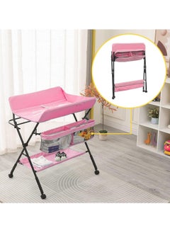 Chulovs Portable Baby Changing Table with Wheels, Adjustable Diaper Changing Station featuring 4 Height Levels & Storage Shelf for Newborns and Infants  - Image 1