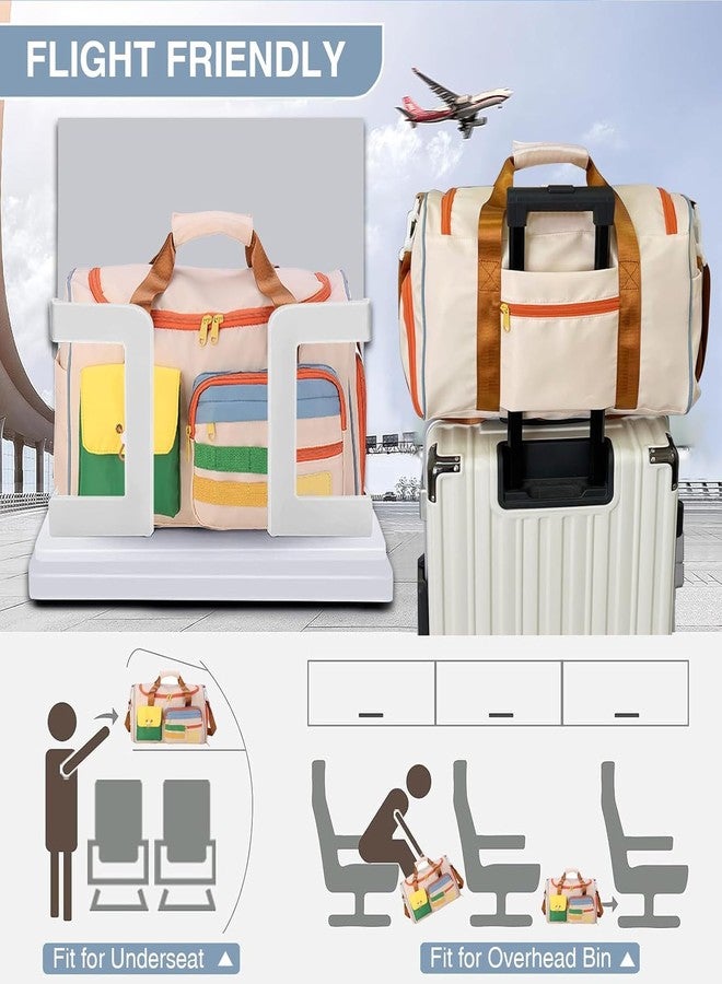 TAGUDA Small Gym Duffle Bag for Women with Shoe Compartment, Colourblock Weekender Overnight Travel Tote, Includes Toiletry Bag - Image 5