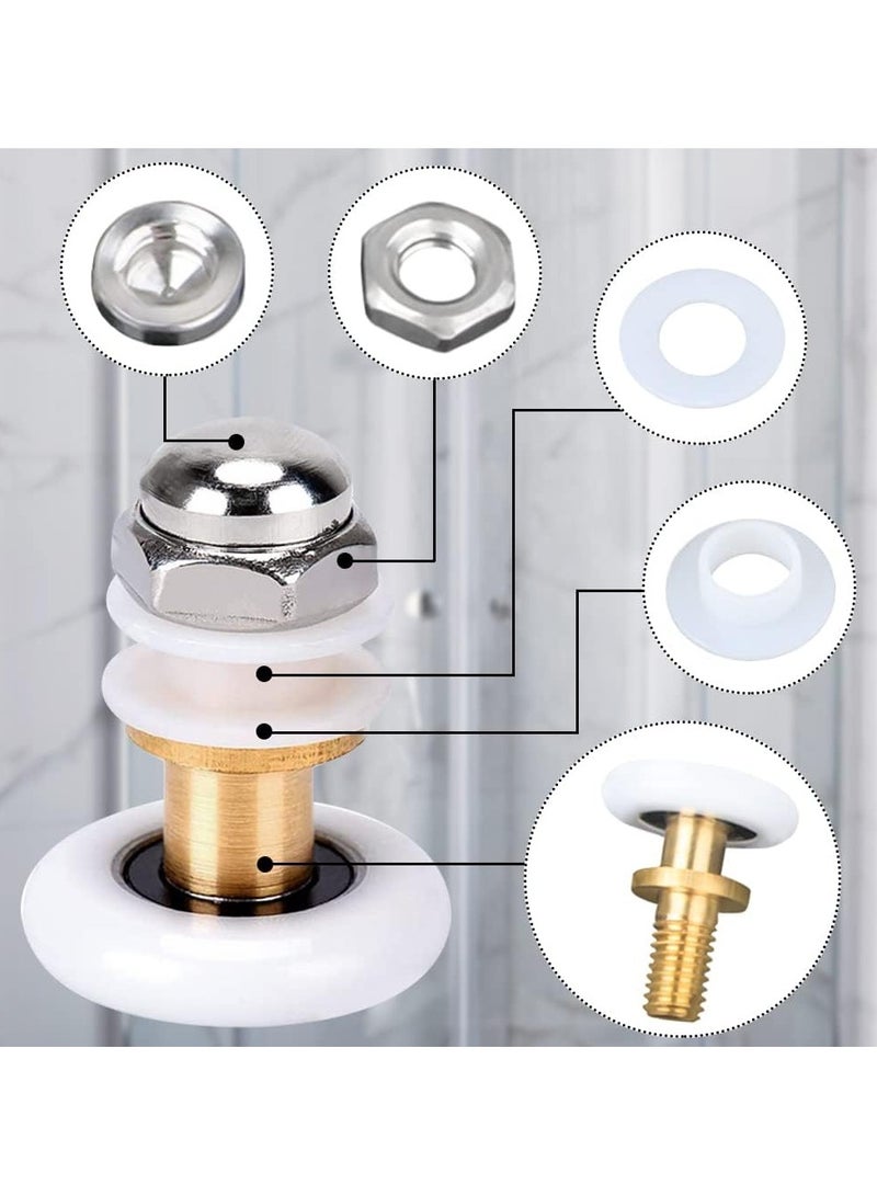 2 عجلة باب جرار كابينة حمام (1 قطعة من فوق الباب 1 قطعة من تحت الباب) - Image 2