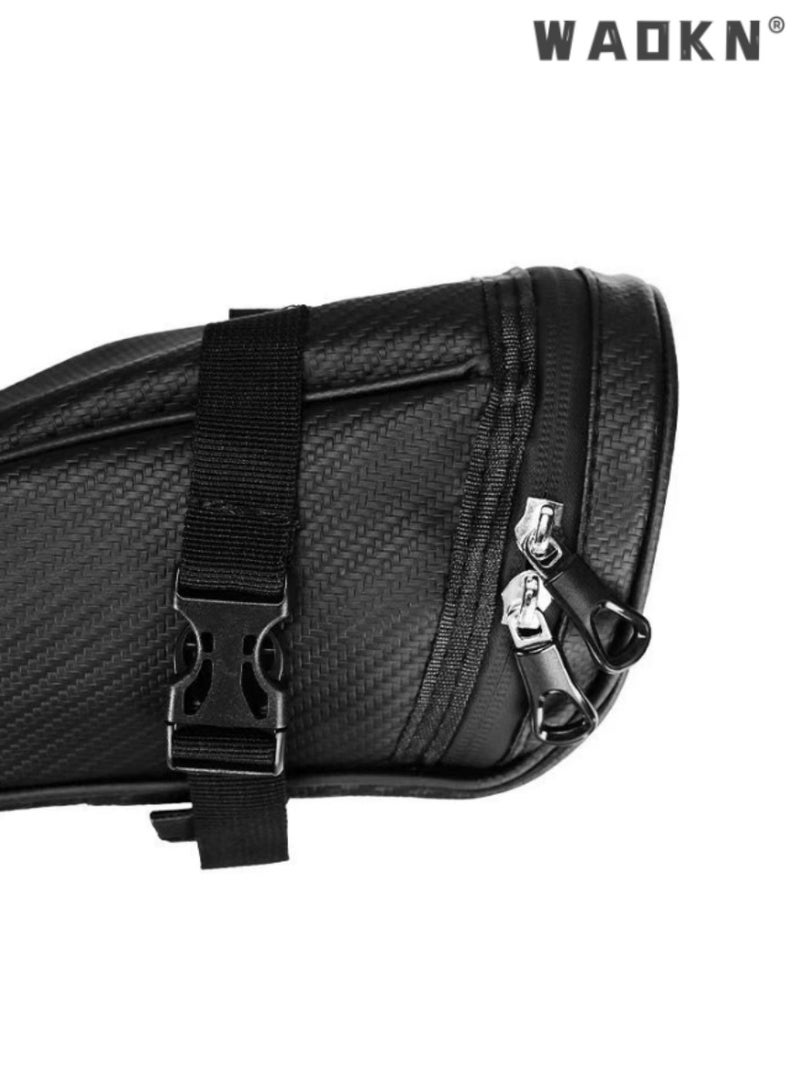 WAOKN Bicycle Saddle Bag, Rear Seat Tube Pouch for Cycling, Black Bike Storage Pack,Secure and Easy to Attach, Weather-Resistant Material, Storing Essentials, Enhances Riding Convenience  - Image 5