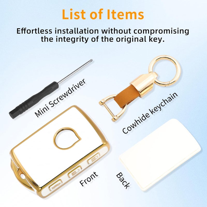 Wnilian Keyshell Keychain for Key Fob Cover Case - Fits Polestar Models - White - Image 3