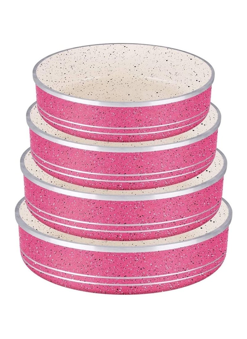 DubaiGallery 4-Piece Bakeware Pan Set Pink Pan 1 (1x24), Pan 2 (1x26), Pan 3 (1x28), Pan 4 (1x30)cm  - Image 2