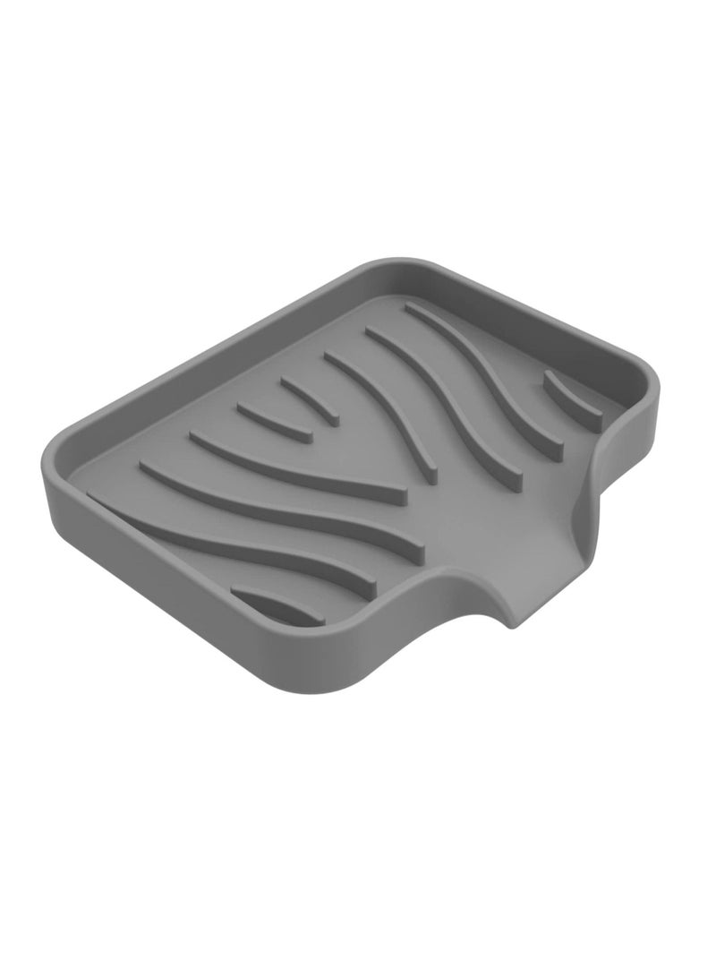 Soap Dish for Shower Bar Silicone Soap Holder for Bathroom Kitchen with Draining Tray Non-Slip 2pcs Green/Grey  - Image 5
