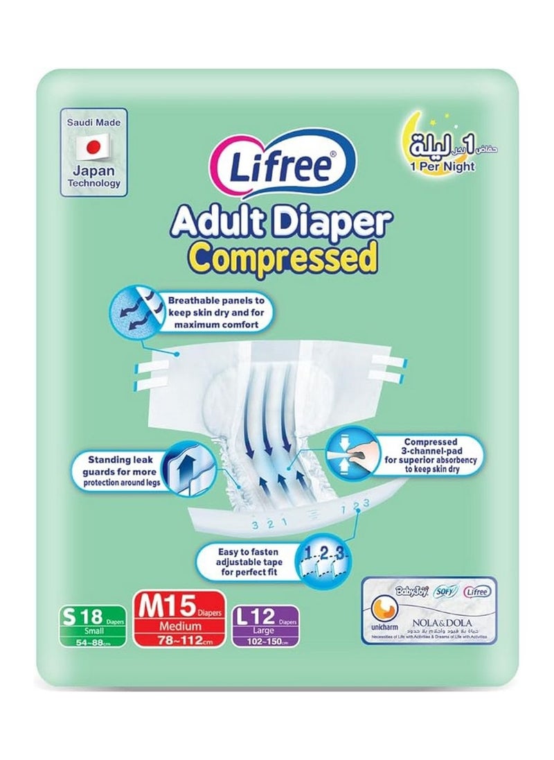 Lifree Adult Diapers Medium Size, 15 Pieces  - Image 2