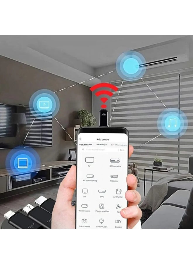 Smart Remote Control Adapter and IR Blaster for Smartphone with Micro USB Port, Universal Remote for TV and AC, Portable Keychain Design - Image 4
