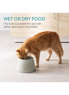 Navaris Elevated Slow Feeder Dog Bowl  Melamine Pet Food Bowl For Dogs And Cats  Raised Cat Feeding Bowl To Slow Down Eating  7.4" X 7.36" X 4.7"  - Image 4