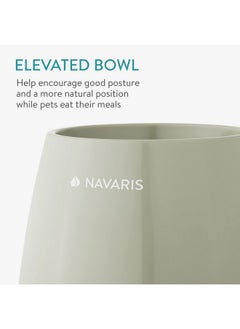 Navaris Elevated Slow Feeder Dog Bowl  Melamine Pet Food Bowl For Dogs And Cats  Raised Cat Feeding Bowl To Slow Down Eating  7.4" X 7.36" X 4.7"  - Image 5