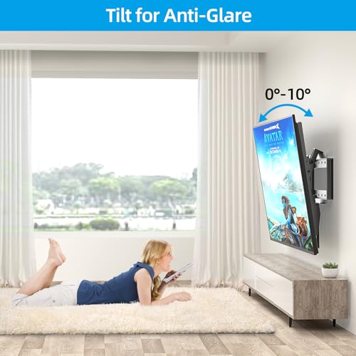 HOME VISION Heavy Duty Tilt TV Wall Mount Bracket for 32-86 Inch Flat/Curved TVs, 165Lbs Capacity, Max VESA 600x400mm, Fits 12/16/24 Inch Studs, Low Profile, Universal, HV9601 - Image 3