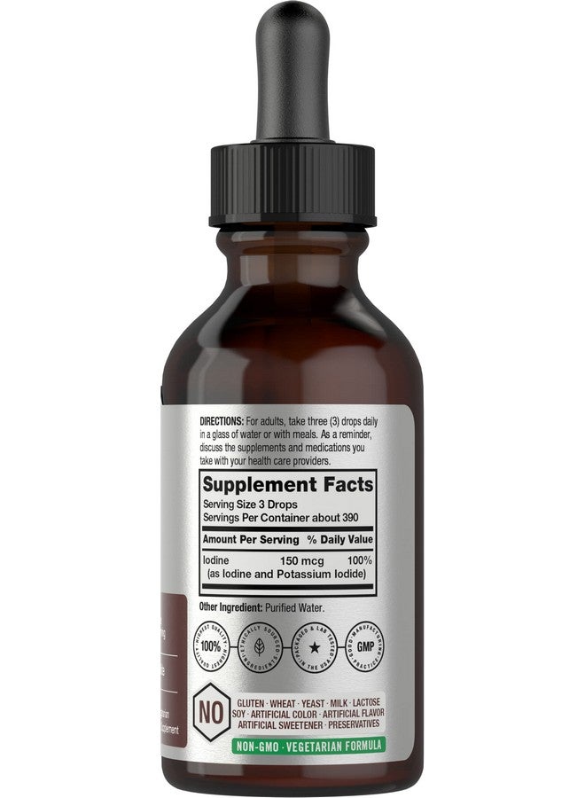Horbäach Liquid Iodine Drops | 2 fl oz | 150 mcg | Iodine & Potassium Iodide Liquid Tincture | Vegetarian, Non-GMO, Gluten Free Supplement - Image 2