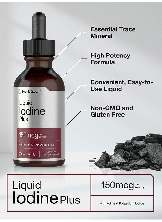 Horbäach Liquid Iodine Drops | 2 fl oz | 150 mcg | Iodine & Potassium Iodide Liquid Tincture | Vegetarian, Non-GMO, Gluten Free Supplement - Image 3