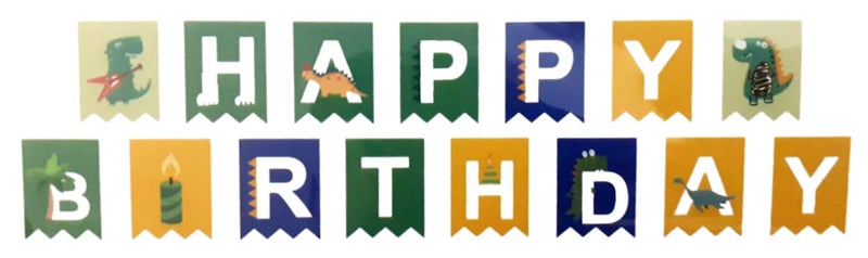 Atpata Funky Dinosaur Theme Happy Birthday Party Supplies Combo Kit for unisex Dino Theme Decorations (Happy Birthday Banner) - Image 2
