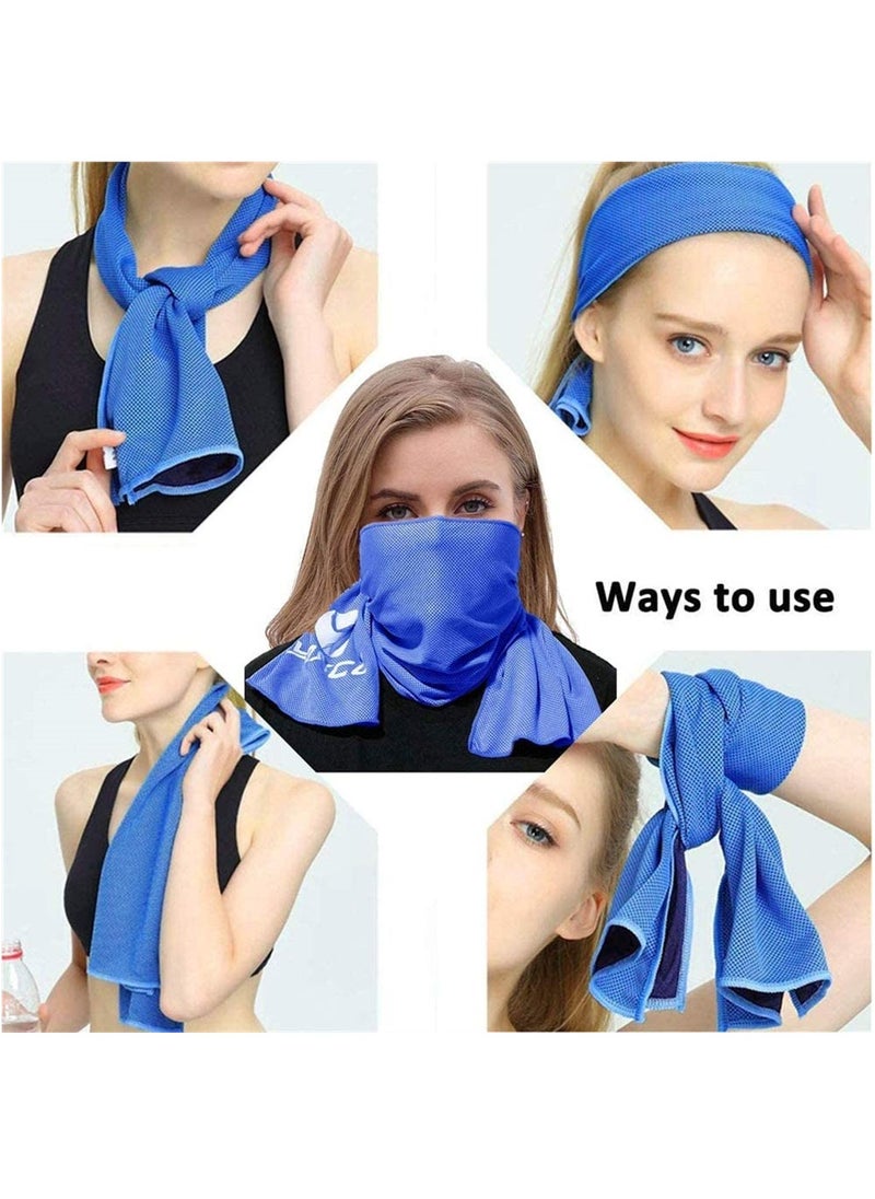 SYOSI Cooling Towels, 10 Pack Ice Towel, Mesh Cooling Towel, Soft Breathable Chilly Towel, Ice Towel for Neck, Microfiber Towel, for Yoga, Golf, Sport, Running, Gym, Workout, Camping, Fitness, 30 * 80 cm  - Image 2