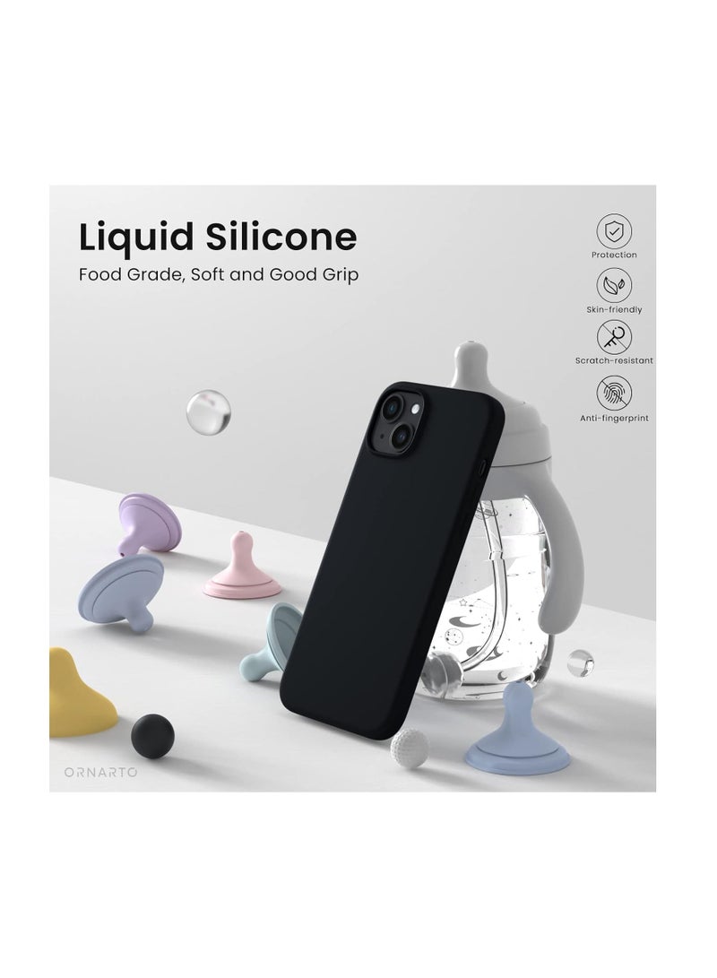 Silicone Case Compatible with iPhone 14 - Perfect Protection and Stylish Design, Compatible with Wireless Charging, Protects Against Bumps and Scratches (Black) - Image 4