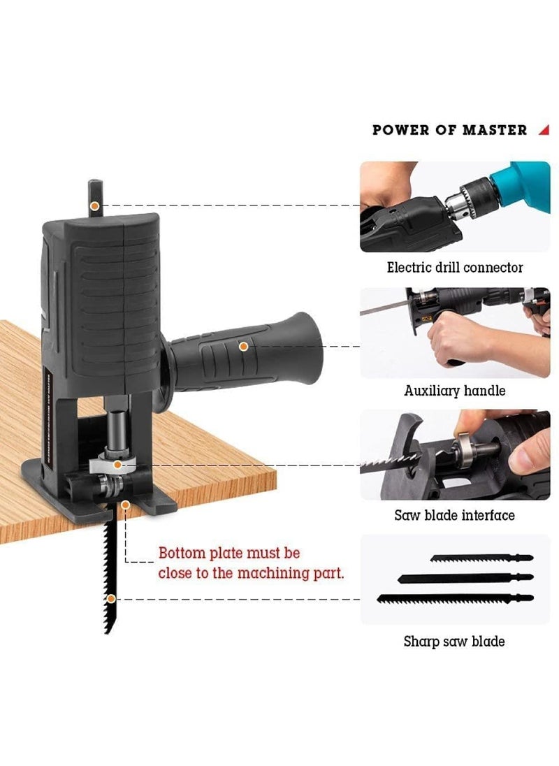 KANABEE KANAbee Electric Drill Modified Electric Saw Reciprocating Saw Household Saber Power to Jig Portable Woodworking Cutting Tool with Cordless Adapter Set Hand Wood Metal Cutter Attachment  - Image 5