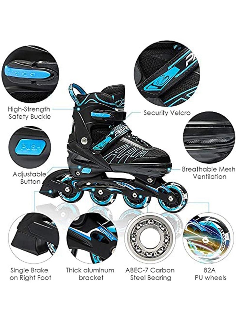 LIMOS Skating Shoes for Kids and Adults Professional 8 Lighting Wheel Comfort roller Skate(Blue) - Image 4