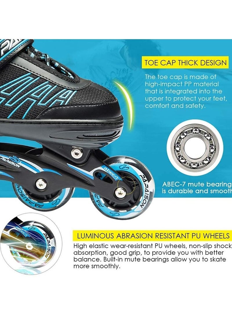 LIMOS Skating Shoes for Kids and Adults Professional 8 Lighting Wheel Comfort roller Skate(Blue) - Image 5