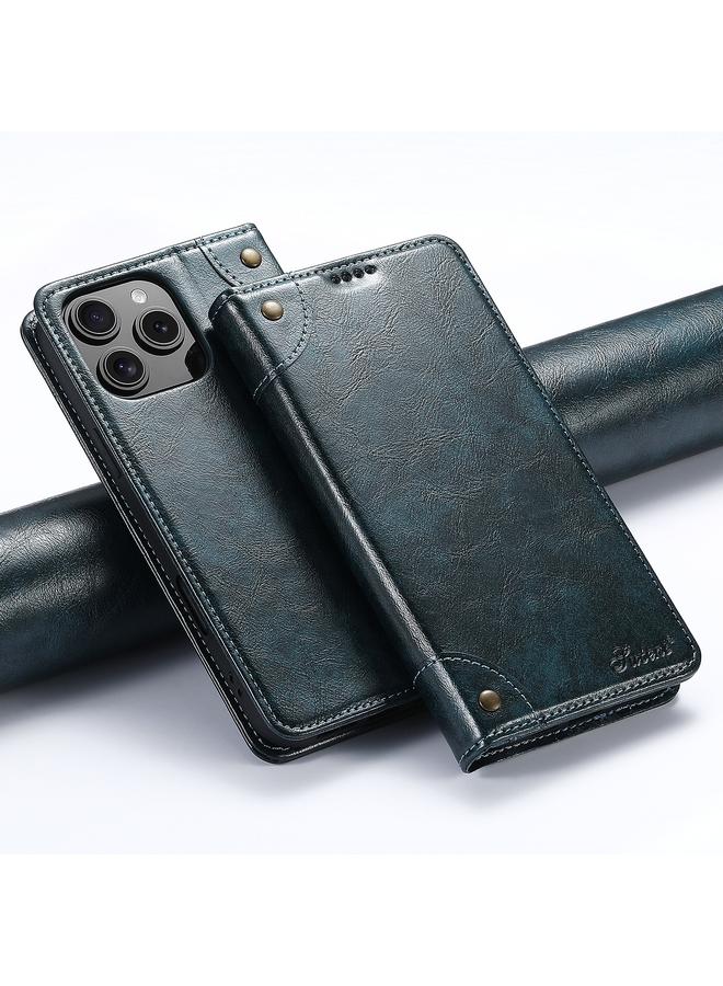 Suteni Case For iPhone 16 Pro Max Baroque Calf Texture Buckle Wallet Leather Phone Case - Image 1