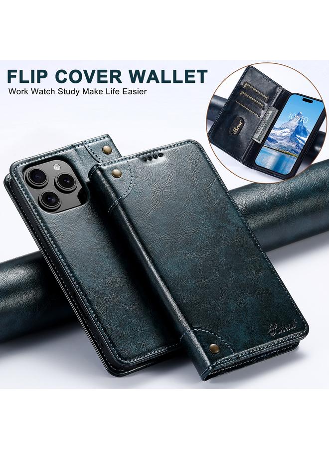 Suteni Case For iPhone 16 Pro Max Baroque Calf Texture Buckle Wallet Leather Phone Case - Image 2