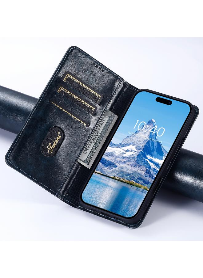 Suteni Case For iPhone 16 Pro Max Baroque Calf Texture Buckle Wallet Leather Phone Case - Image 3