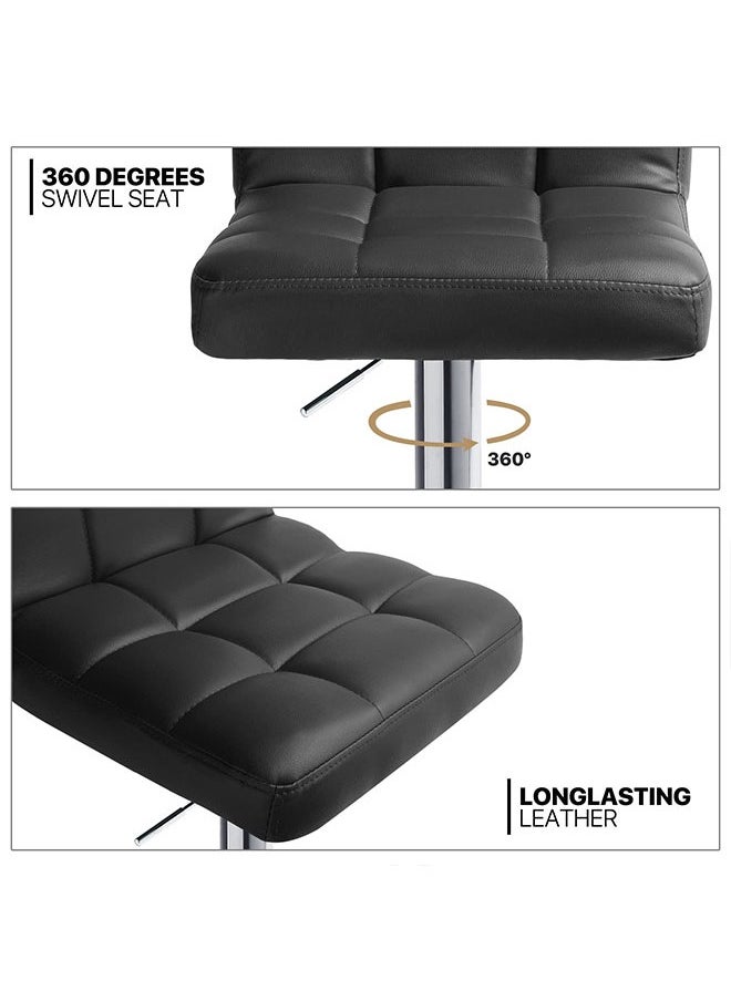 GoldenLike Bar Stool,PU Leather Bar Chairs,Adjustable Swivel Barstools,Kitchen Bar Stool Chair with Footrest,Square Counter Island Chair with Back for Home Office Pub Shop  - Image 5