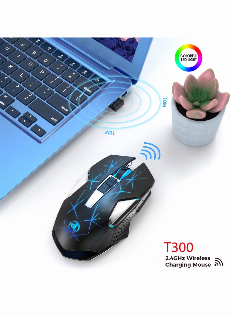ماركة غير محددة - ماوس ألعاب لاسلكي 2.4G قابل لإعادة الشحن مع 3 DPI قابلة للتعديل مناسبة لأجهزة الكمبيوتر المكتبية وأجهزة الكمبيوتر المحمولة - Image 1