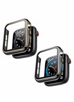 Y&D 2Pcs Case Compatible with Apple Watch 44mm 40mm , Bumper Built in Tempered Glass Screen Protector, Protective Cover for iWatch Series SE 6 5 4 Women Men (40mm)  - Image 1