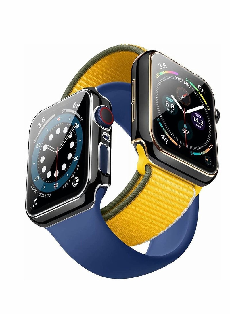 Y&D 2Pcs Case Compatible with Apple Watch 44mm 40mm , Bumper Built in Tempered Glass Screen Protector, Protective Cover for iWatch Series SE 6 5 4 Women Men (40mm) - Image 2