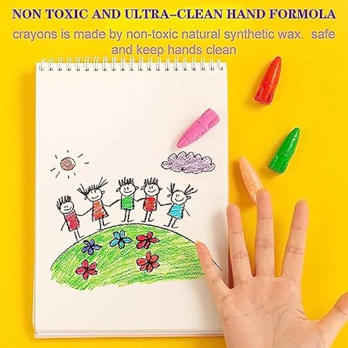 12 COLORS SPACE ROCKET CRAYON, NON TOXIC CRAYONS FOR KIDS, EASY TO GRIP WASHABLE KIDS CRAYONS, SAFE COLOURING ART SCHOOL SUPPLIES GIFT SET, DROP RESISTANT, FOR BABIES AND CHILDREN - Image 5