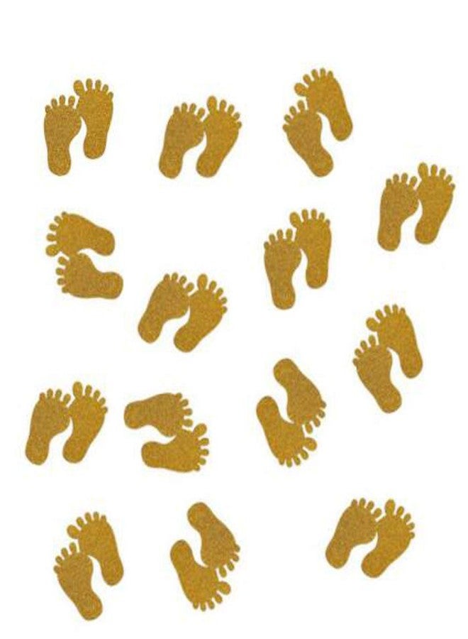 vaujory Baby Shower Table Confetti Double -Side Glitter Gold Baby Foot Paper Confetti, 100pcs - Image 2