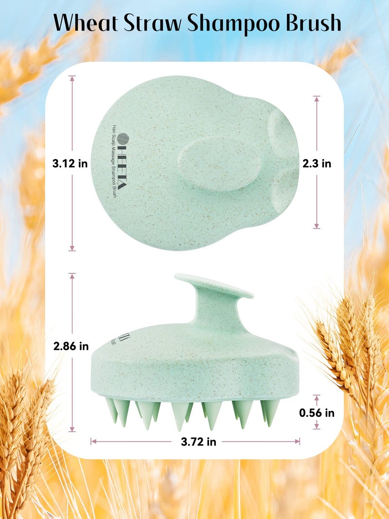 HEETA Scalp Massager 2 Pack for Hair Growth, Soft Silicone Bristles to Remove Dandruff and Relieve Itching, Scalp Scrubber for Hair Care, Shampoo Brush for Wet Dry, Pink & Green - Image 2