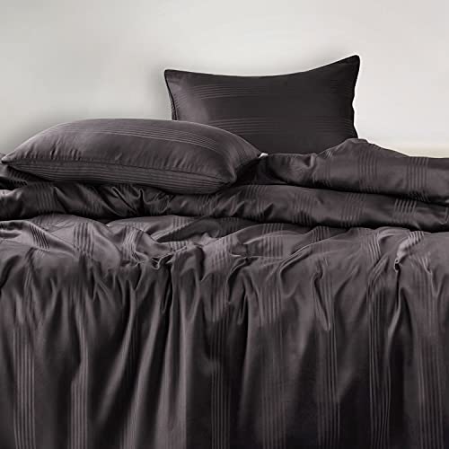 Spread Spain Cotton Striped 450 Thread Count Bedsheet Super King Size - 112x112 Inch with 2 Pillow Cover- 18x27 Inch (Barcode, Fudge) - Image 2