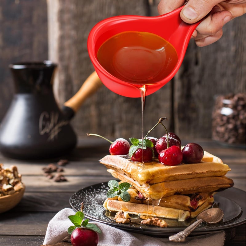 Flexzion Ceramic Dipping Bowls Small Bowls for Dipping with Handle Condiment Cups Soy Sauce Dish Porcelain Ramekins Sauce Holders Containers for Small Side Dishes Dips  3 oz Set of 6 Red - Image 3