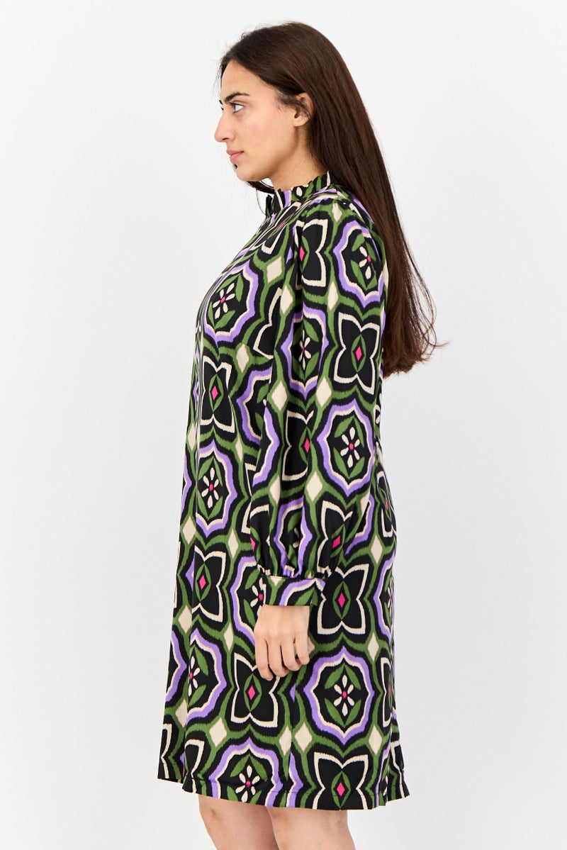 Donna Morgan Women Allover Print Mini Dress, Multicolor - Image 3