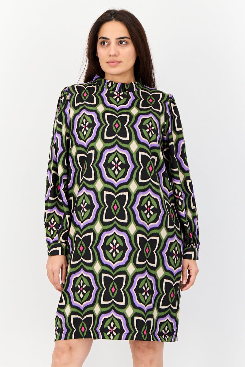 Donna Morgan Women Allover Print Mini Dress, Multicolor - Image 1