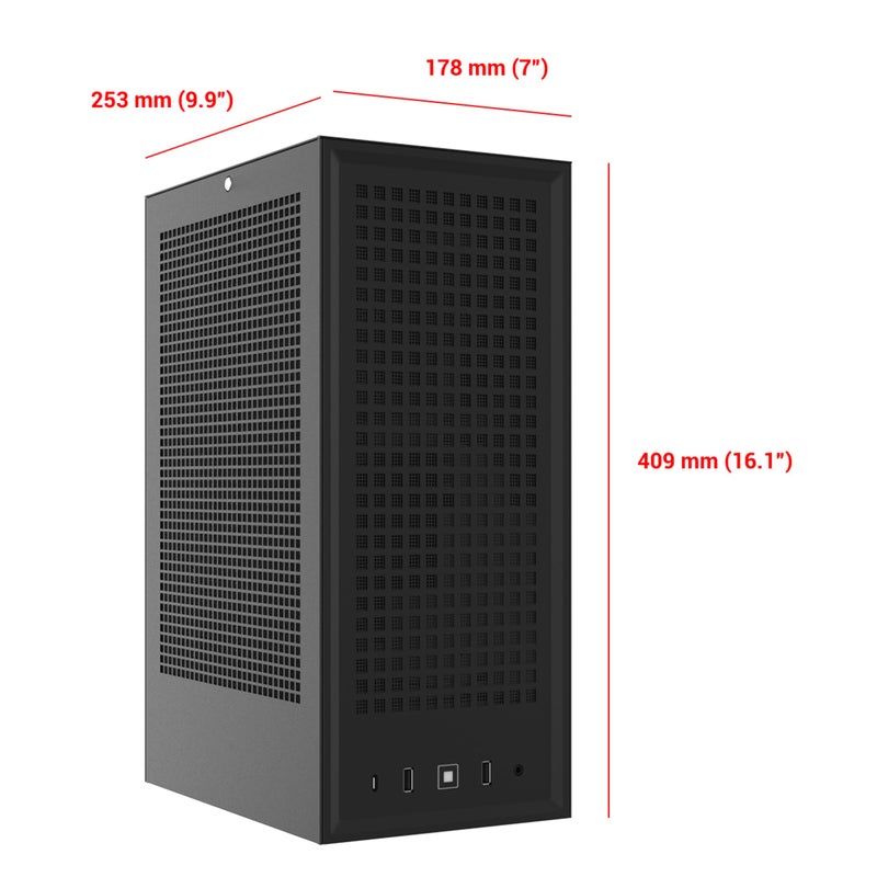 HYTE Revolt 3 Small Form Factor Premium ITX Computer Gaming Case Only, Metal, Black - Image 2