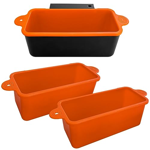 AKSDTH 2 Pack Blackstone Silicone Grease Cup Liners for 36 28 22 17 Inch Griddle, Reusable Catcher Liner Grill Tray Blackstone Accessories, Replacement of Aluminum Foil Drip Pans, Orange - Image 1