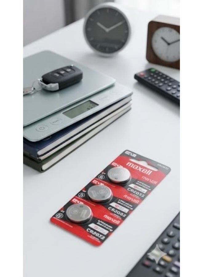 Maxell Original Maxell 2032 battery, 3 pieces, for smartwatches, remotes, and keys - Image 4