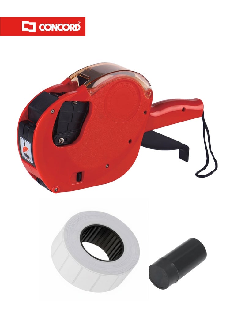 كونكورد ماكينة تسعير يدوية بسطرين مع حبر وملصقات، جهاز تسعير عملي لمتاجر التجزئة - Image 2