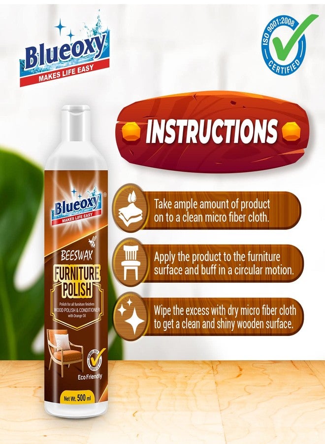 BLUEOXY Beeswax Furniture Polish Gel | Used to Clean Shine Polish Protection for All Furniture Laminate Finishes | Wood Polish & Conditioner | Wooden Wax Polish | Ecological Formulation | 500 ML | 1 - Image 3